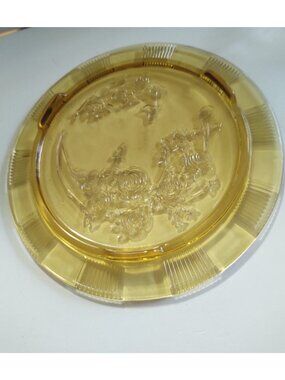 Vontage Footed Cake Plate Sharon Amber by Federal Glass 11 1/2"